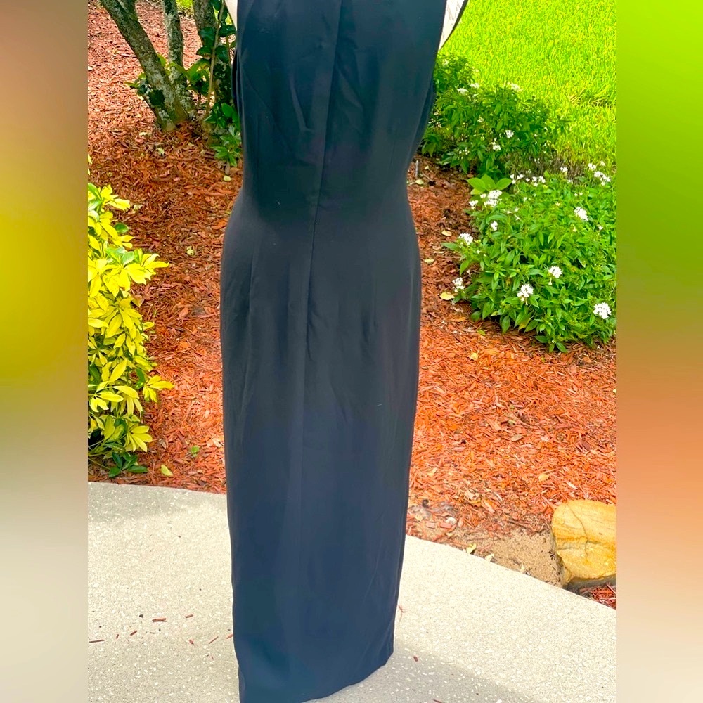 Vintage Black Beaded Formal Dress by Liz Claiborne size 12 - Picture 11 of 16